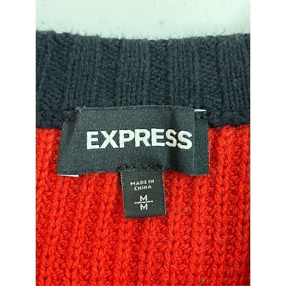 Express women’s oversized sweater blue red white medium - Picture 6 of 6